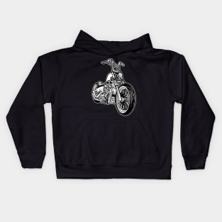 bobber style motorcycle Kids Hoodie